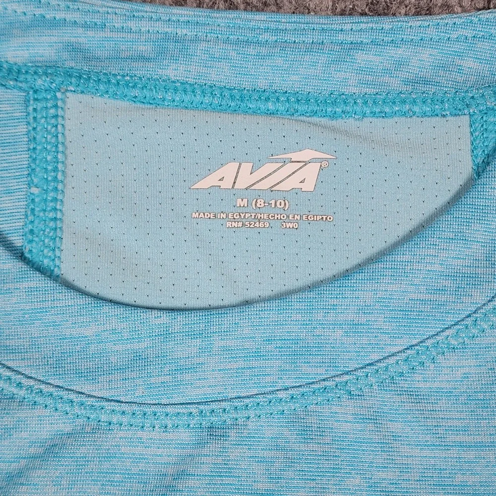 Avia Womens Blue Space Dye Mesh Back Activewear Tank Top Size M 8-10 - Picture 2 of 5
